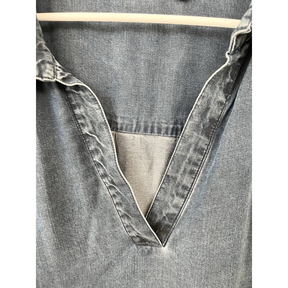 Soft Surroundings All Around Town Chambray Dress Plus 3X Blue Tencel Lyocell - Picture 3 of 8